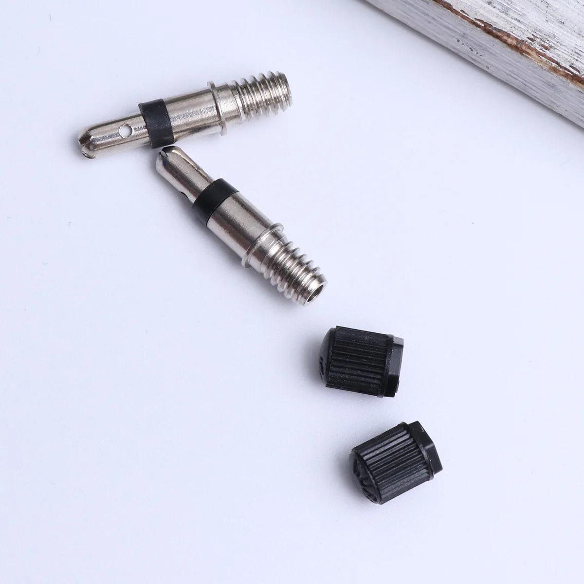 

8Pcs German Tubeless Tire Plunger Tool Valve Removable Metal Black for Motorcycle Vehicle Core