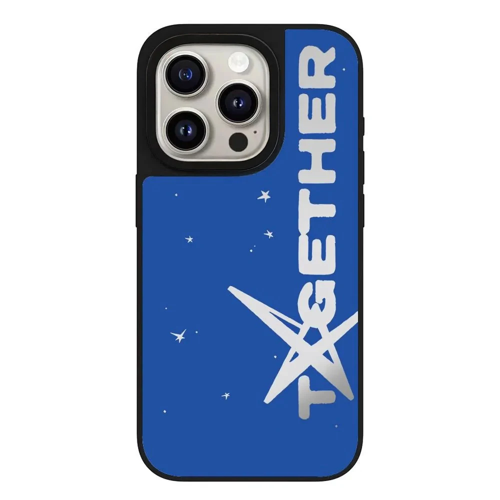 

Blue Letter Star Mirror Surface Black Border Magnetic Protective Case for IPhone 12 13 14 15 16 17 Pro Max