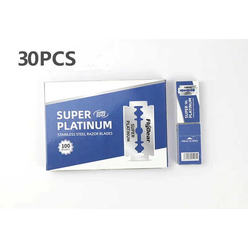 10/30/60 Stuks Dubbele Rand Baard Haar Scheerapparaat Set Heren Traditionele Klassieke Baard Scheermes Met Messen Veiligheid scheermes Voor Kapper Styling