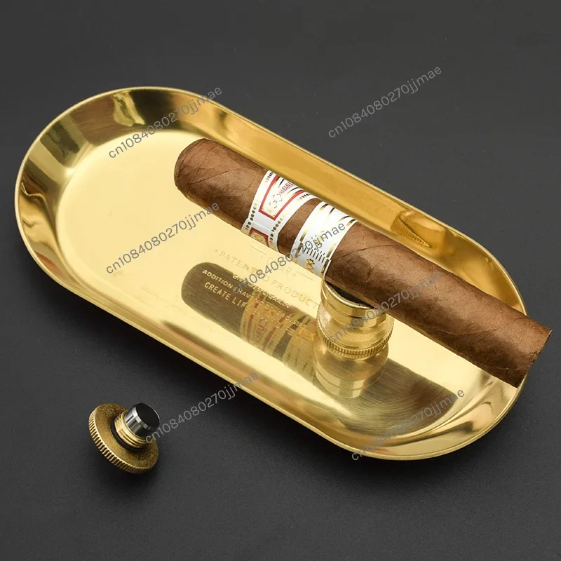 

Monsoon Tray Cigar Ashtray Suit Bronze Simple Cigar Stainless Steel Cigarette Holder