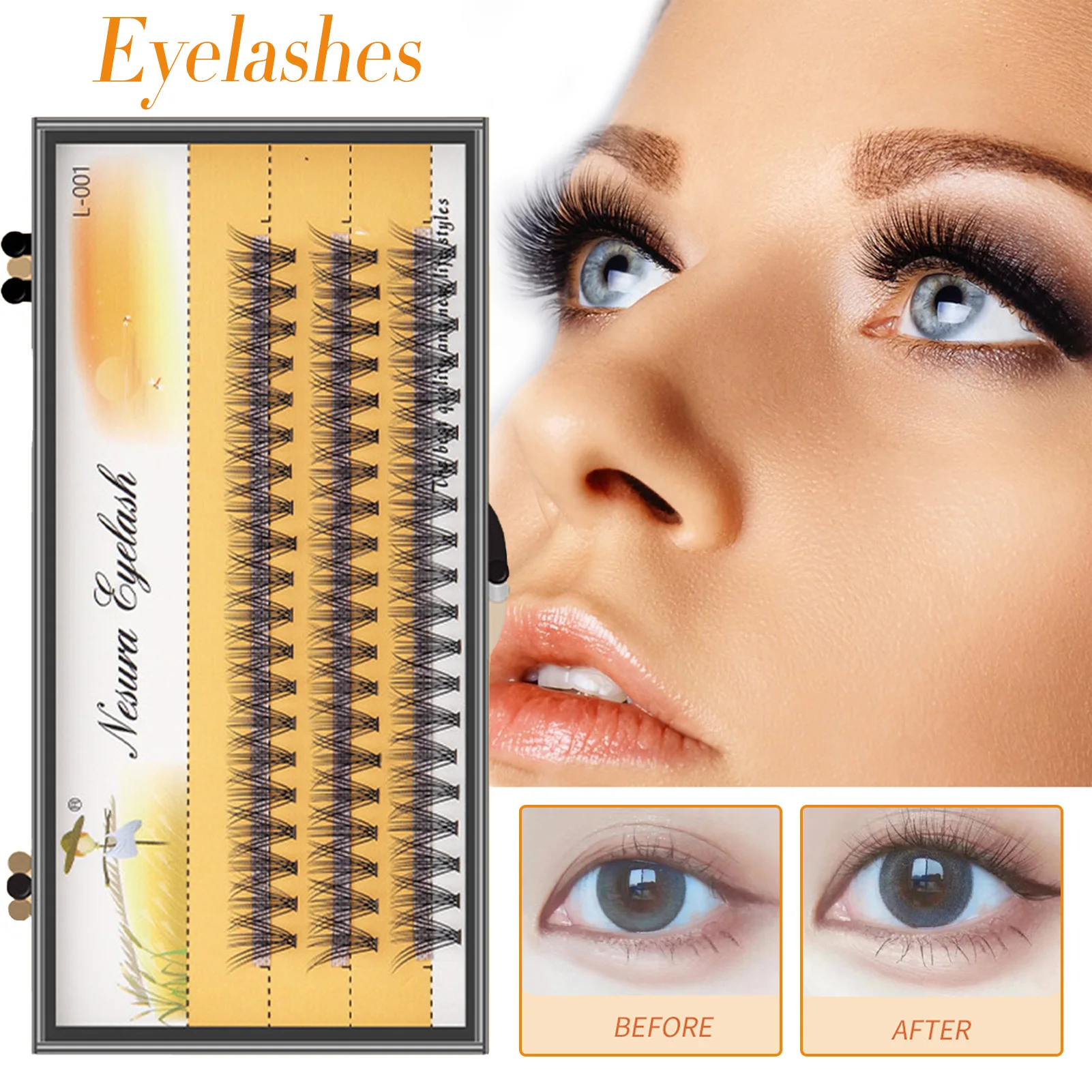 

Thicken Curling Fake Eyelashes High-grade Fiber Cluster Flares Lashes For Daily Makeup