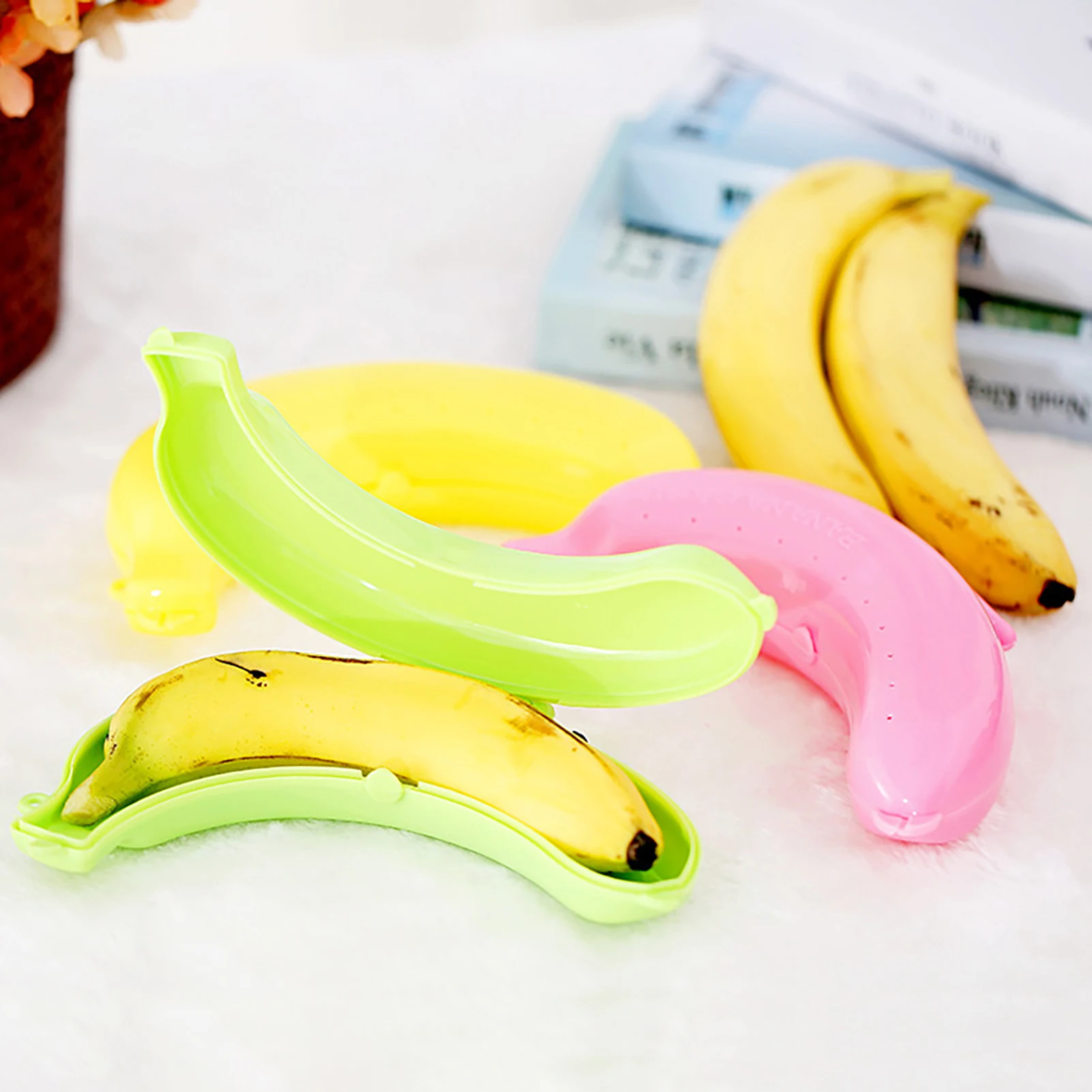 

Banana Storage Box for Outdoor Travel Cute Banana Case Protector Box Container Trip Outdoor Lunch Fruit Storage Box Holder