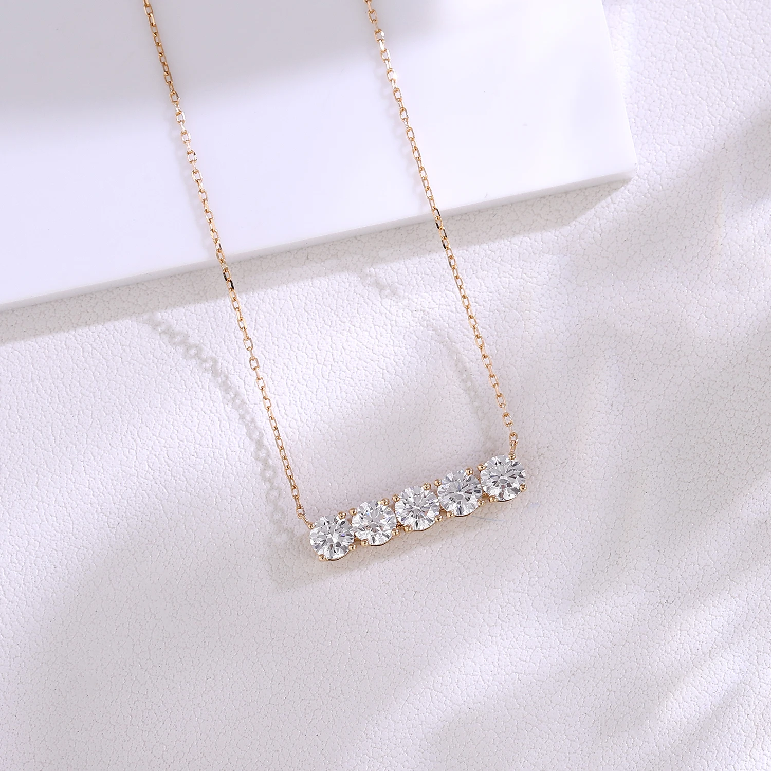 

Ожерелье с балансовым лучом в стиле прованс, 18-каратное золото 1,55 карата, лабораторный бриллиант, женское уникальное ожерелье с подвеской, модные украшения, роскошная цепочка, подарки