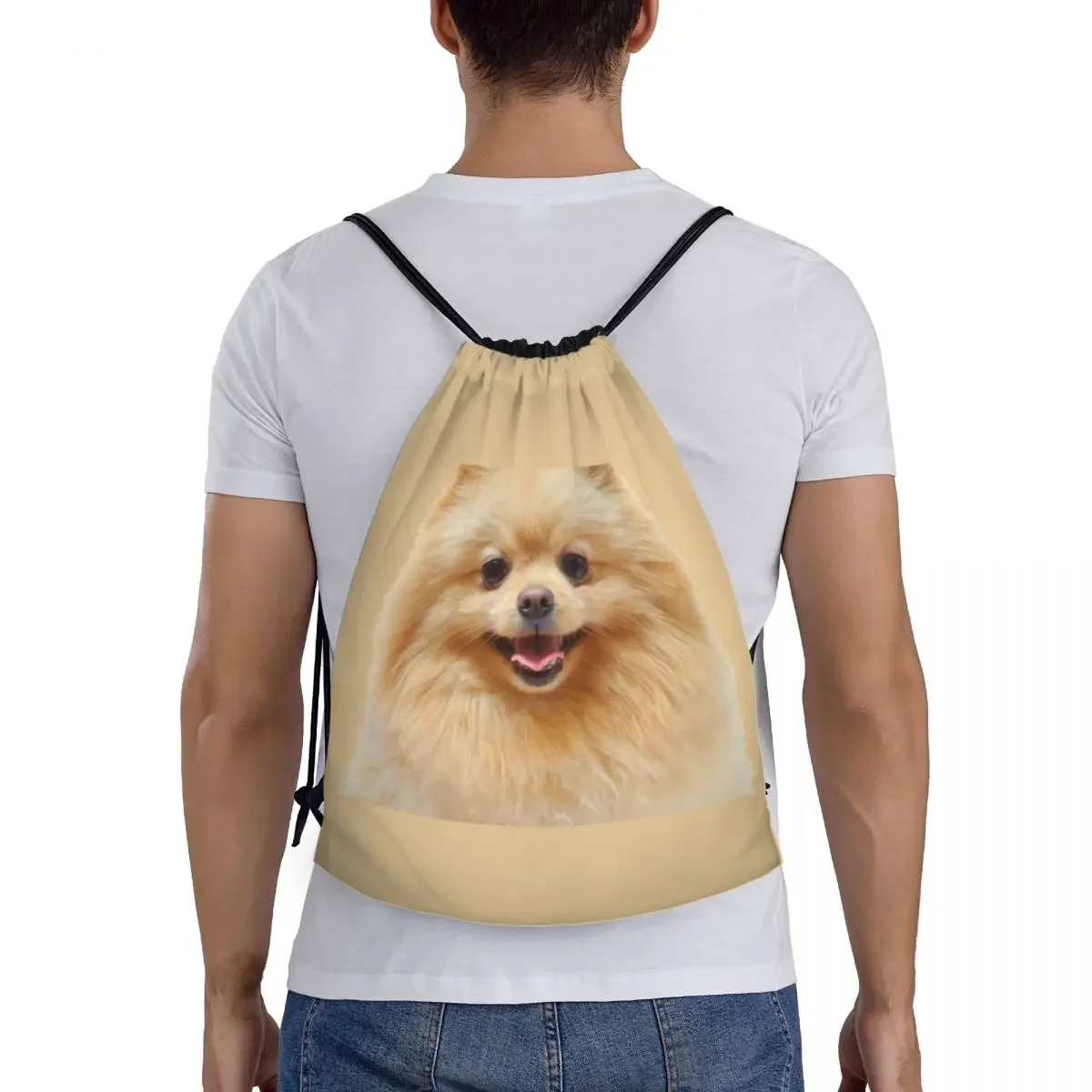 Pomerania-bolsas con cordón para perro para hombre y mujer, mochila de almacenamiento para gimnasio, deportiva, ligera, personalizada