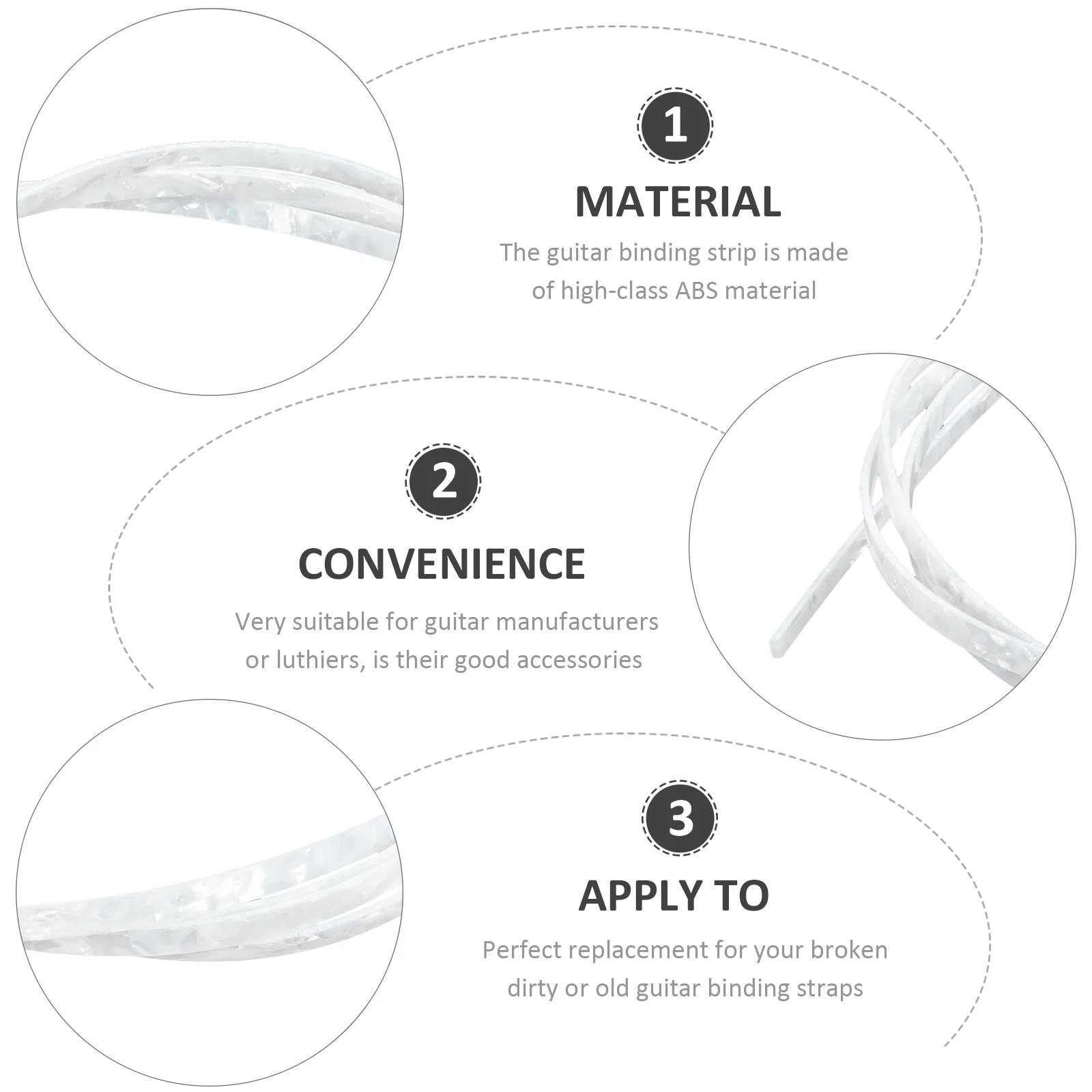 

Premium Binding Strips Abs Material Durable Purfling For Acoustic Classical Guitar Decorative Accessories Guitar Edging