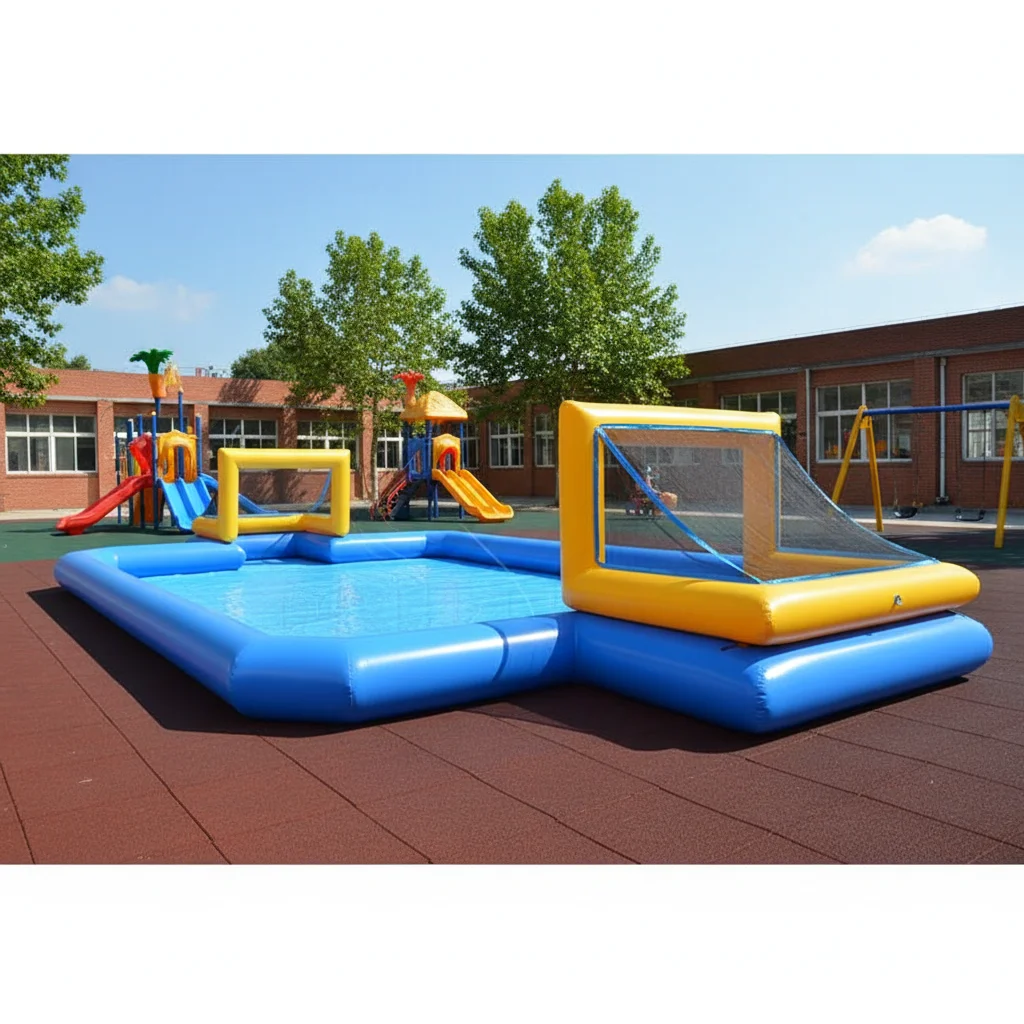 Kids Playgrounds Multiplayer Interactive Inflatable Soccer Area Sports Games Soap Inflatable Football/Soccer Field for Childrenp
