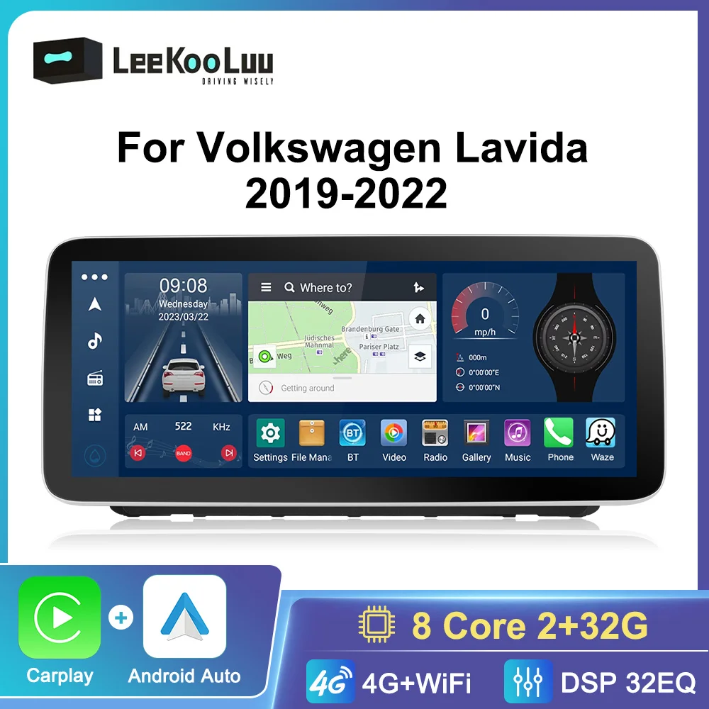 

LeeKooLuu Android Auto Radio For VW Volkswagen Lavida 2019-2022 (left-hand drive) Carplay 4G Wifi Car Multimedia Player GPS Navi