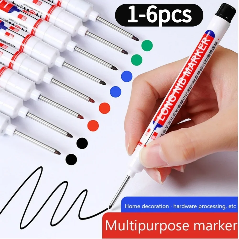 

20mm Long Head Markers Construction Deep Hole Marker Pens Carpenter Pencil Pens Metal Glass Cotton Leather Goods Mark