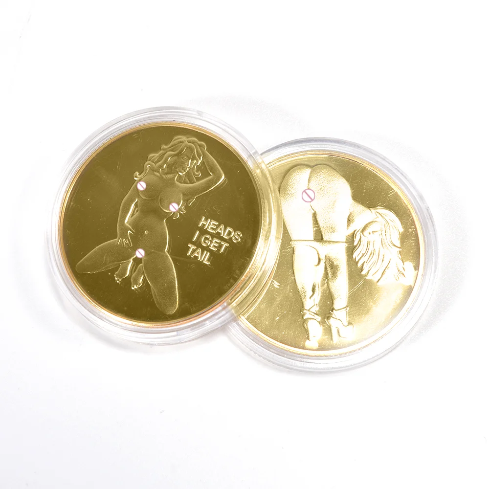 1PC Sexy Girl Coins Lucky Girl Commemorative Coins Gold Coins