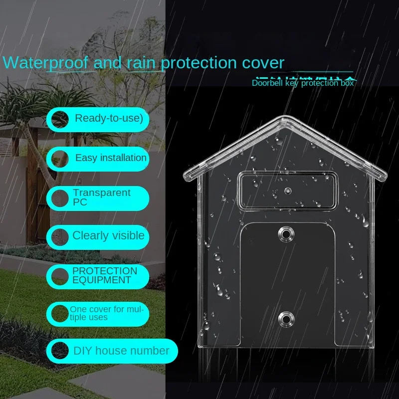 Cubierta impermeable para timbre inalámbrico, timbre de puerta inteligente, botón de timbre, transmisor, lanzadores, lluvia pesada, nieve