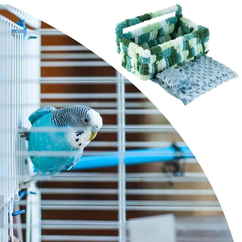 Parrot Bed For Cage Large Multipurpose Bird Nest Comfortable Soft Parrot Nest Warm Nest Bed With Cushion & Pillow For Sleeping