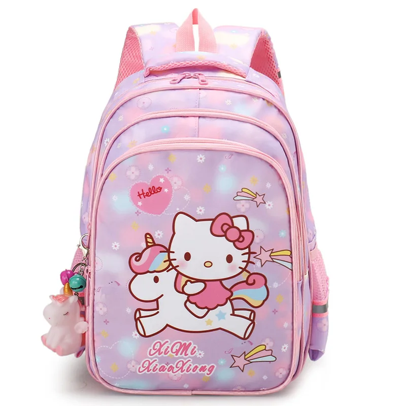 Hello Kitty Cartoon Children's Schoolbag Primary School Students Grades 1-3 Backpacks Kindergarten Large Class Children Girl Bag