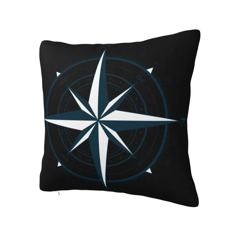 Nautical Compass Pillow Case 40x40cm Decorative Anchor Boat Luxury Cushion Cover Soft Pillowcase