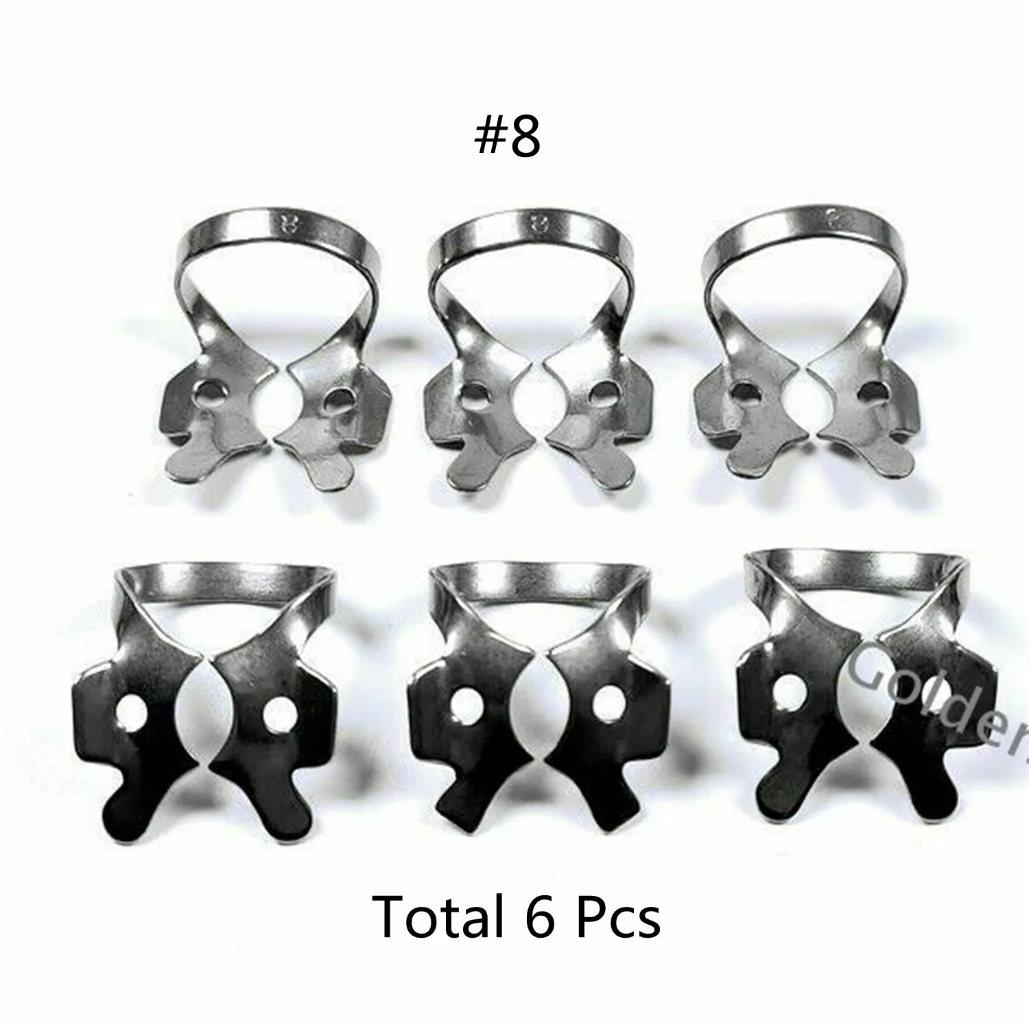 

6Pcs Dental Rubber Dam Clamp Endodontic Treament Surgical Stainless Steel Instrument #8