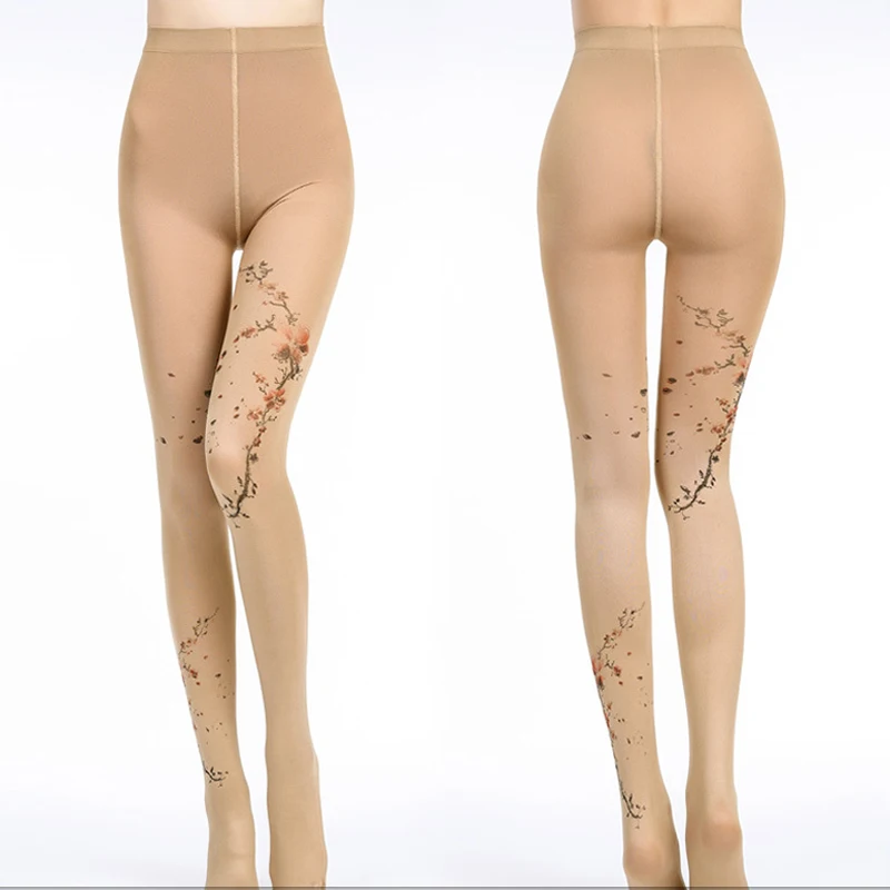 Women Fashion Pattern Pantyhose Tattoo Printing Fancy Stocking  Japanese Harajuku Cute Lolita Tights Bottoming Pantyhose