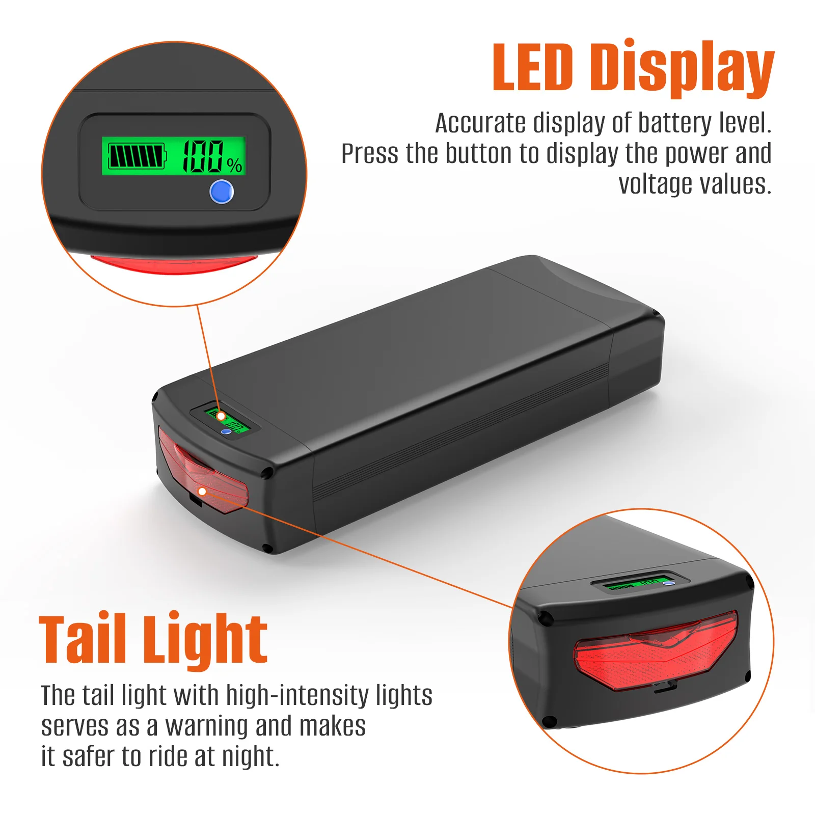 48V 27AH Rear Rack Ebike Battery 72V 20AH Electric Bycicle Batteria Pack 52V 28.8AH 21700 Waterproof for 3000W 2000W 1000W 750W