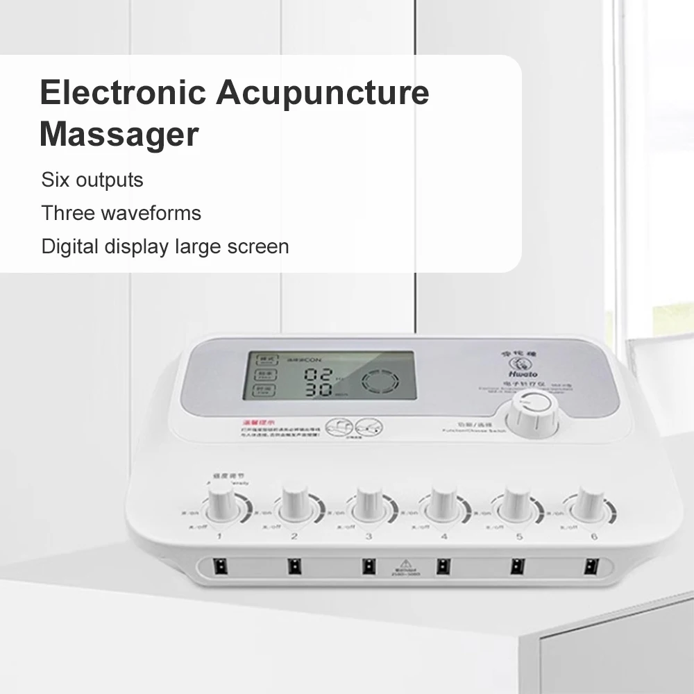 6 Output Channel TENS Unit Machine Electric Muscle Stimulator Physiotherapy Pulse Massage Adjustable Abdominal Body Massager