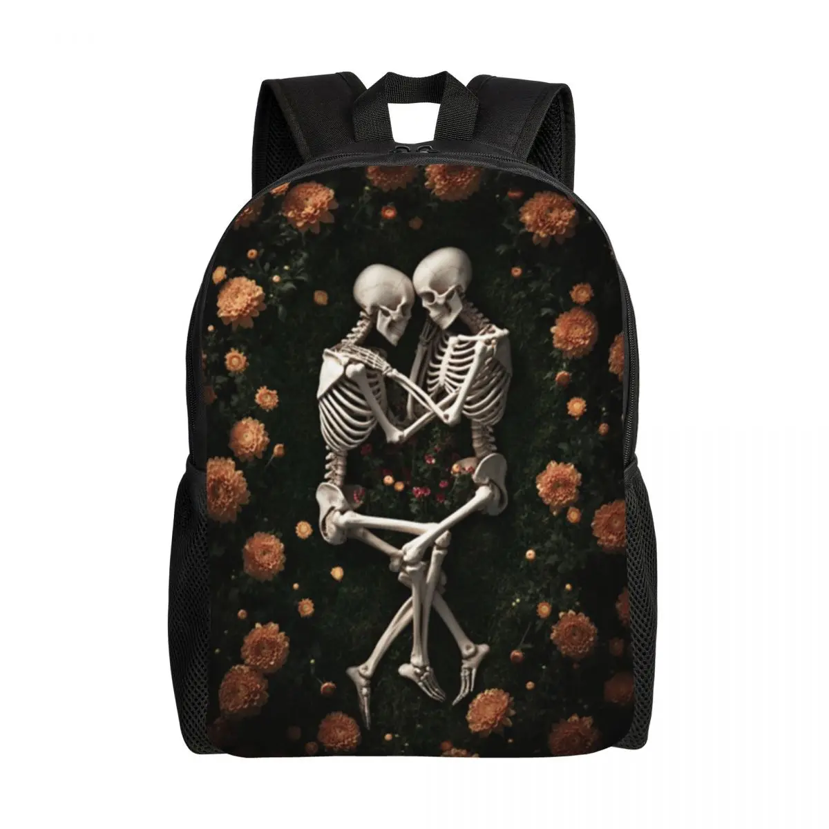 맞춤형 할로윈 연인 해골 여행 배낭 학교 컴퓨터 책가방 발렌타인 데이 대학생 데이팩 가방