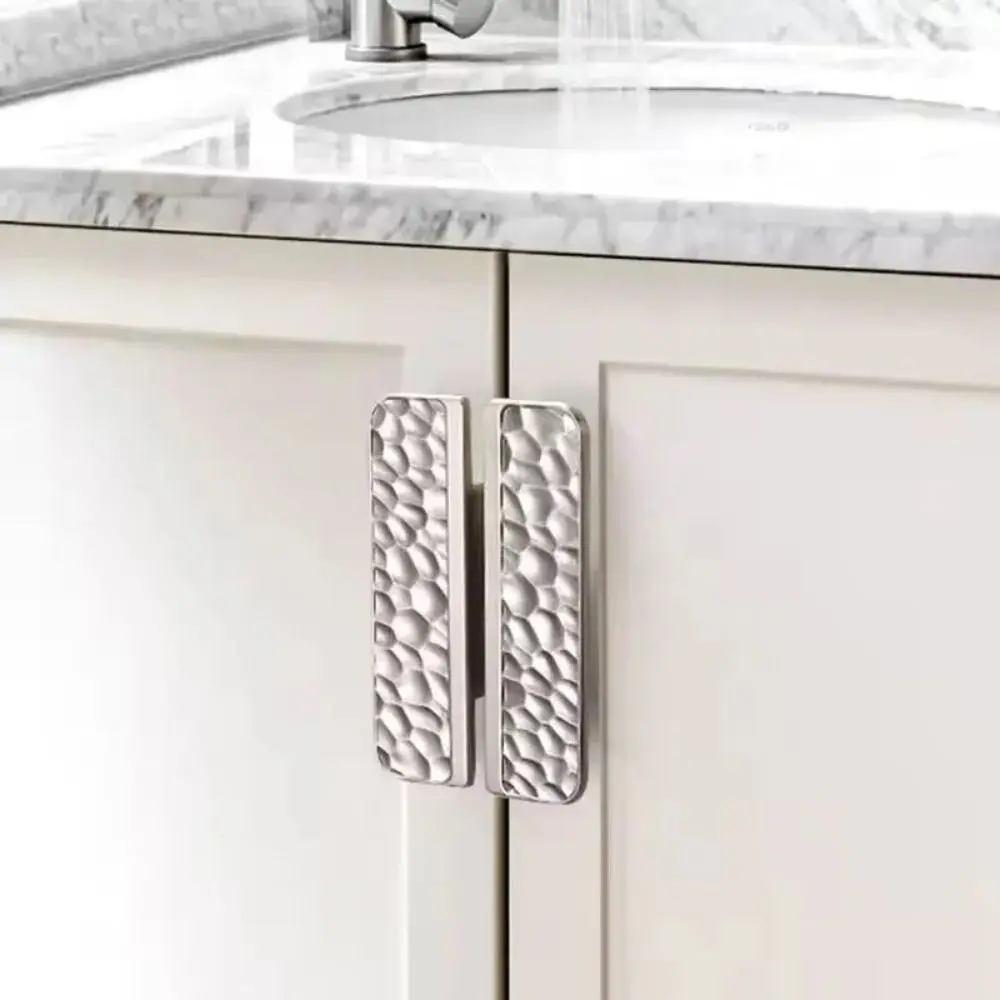 Retro Push-pull Door Handle Golden Hammer Pattern Unique Line Design Zinc Alloy Furniture Door Knob Comfortable Grip