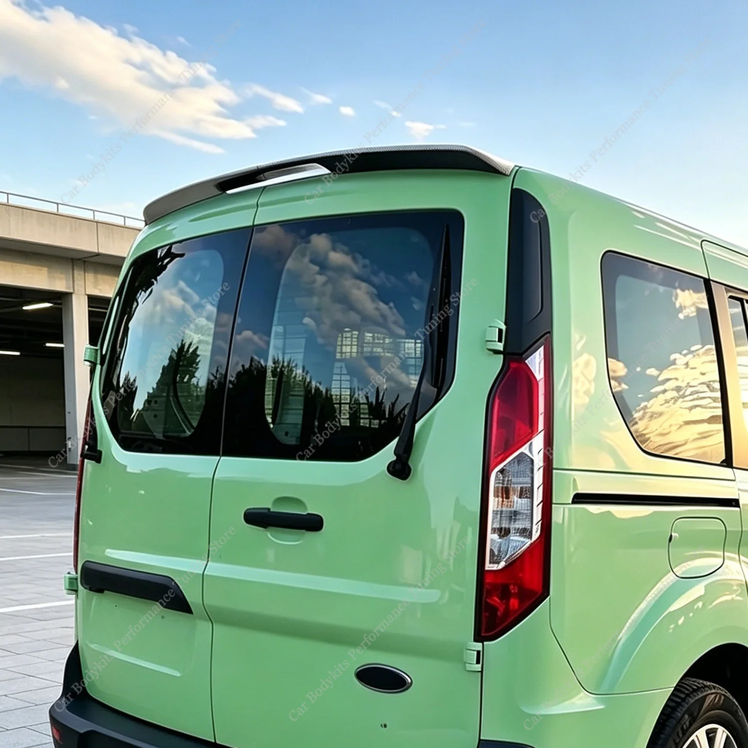 Для Ford Tourneo Connect MK2 MPV/VAN 2012-2021, модели с двойными дверями, глянцевые черные накладки на задний спойлер из ABS, тюнинг-комплект для заднего крыла.