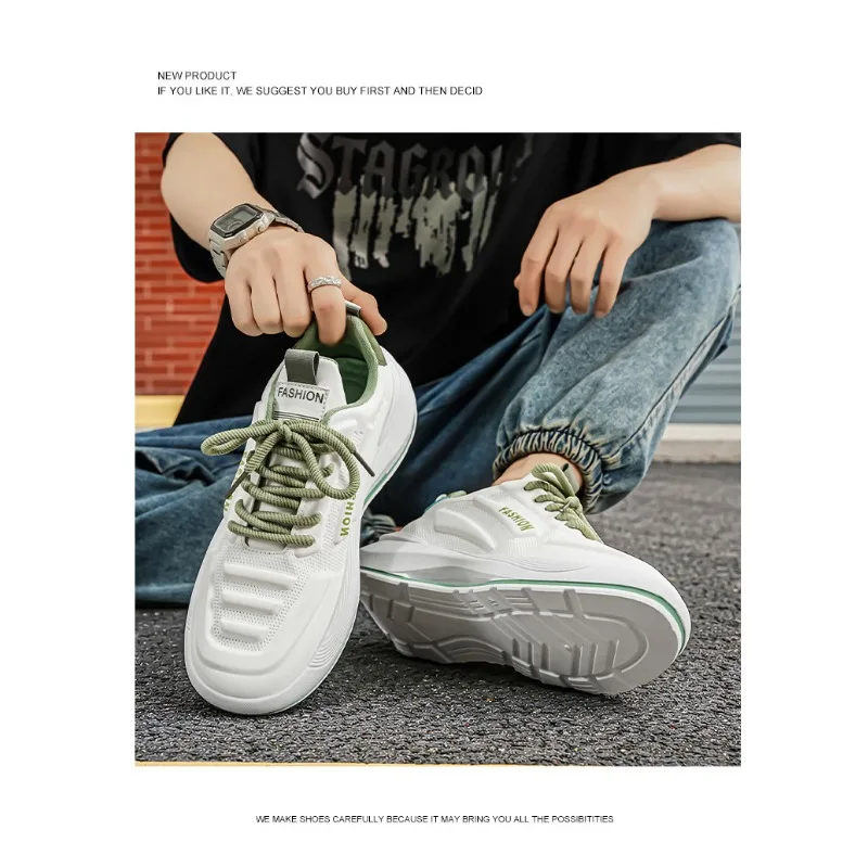 Baskets décontractées respirantes à semelle épaisse pour hommes, collection été 2026 – Chaussures de course légères et tendance pour le streetwear
