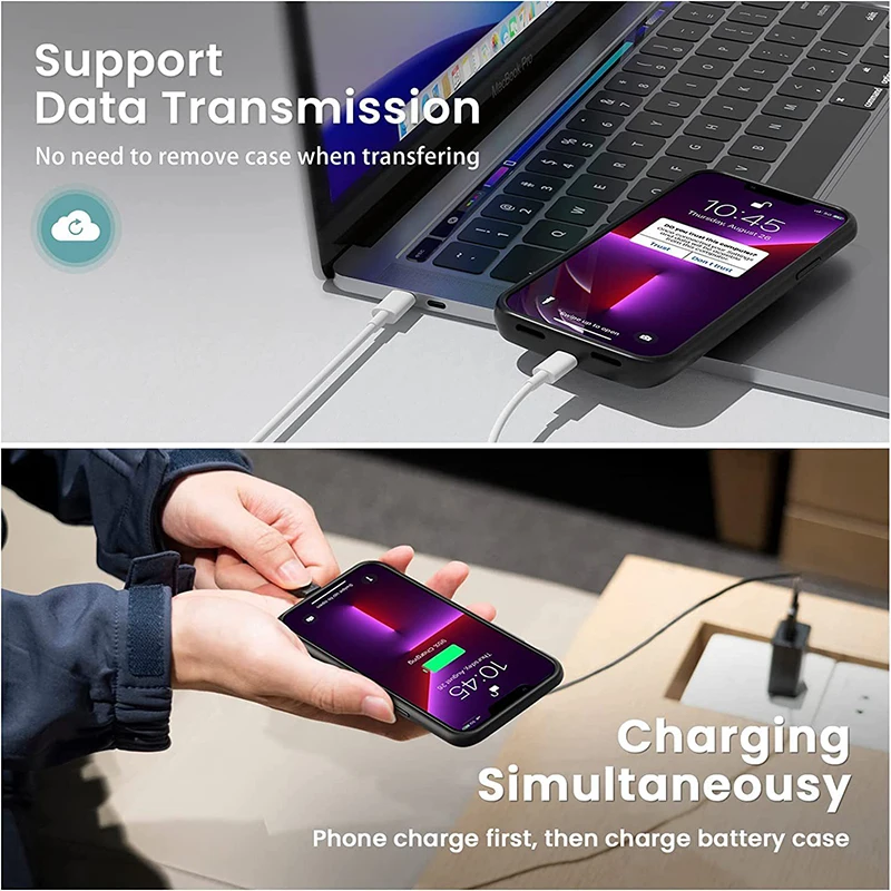 6800/7000mAh Battery Charger Case for iPhone 16 15 14 13 12 11 Pro Max 12 Mini X XS XR 6 7 8 Plus SE 2 Power Bank Charging Case