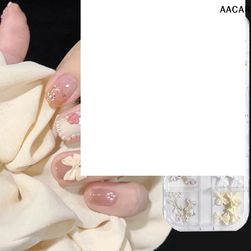 12 przegródek/pudełko Ozdoby do paznokci: cekiny w kształcie motyli, ultracienkie gwiazdki, kokardki, brokatowe gradienty, akcesoria do zdobienia paznokci.