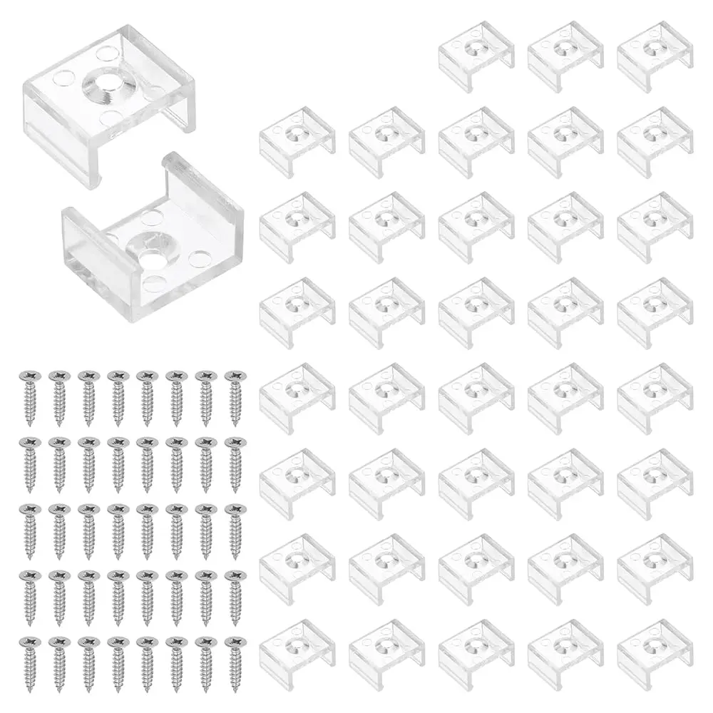 

Крепежные клипсы для светодиодных лент, 60 шт., пластиковые зажимы-держатели с винтами из нержавеющей стали 304 для лент 12 мм