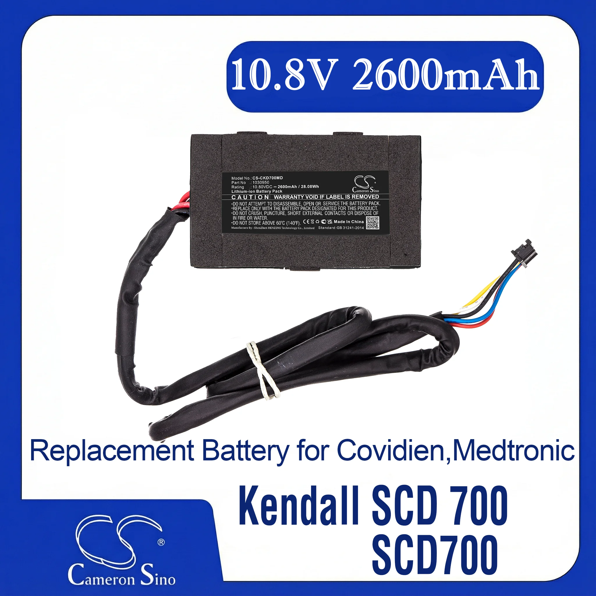 

Сменная батарея Cameron Sino для Covidien Kendall SCD 700, совместима с артикулом 1030950