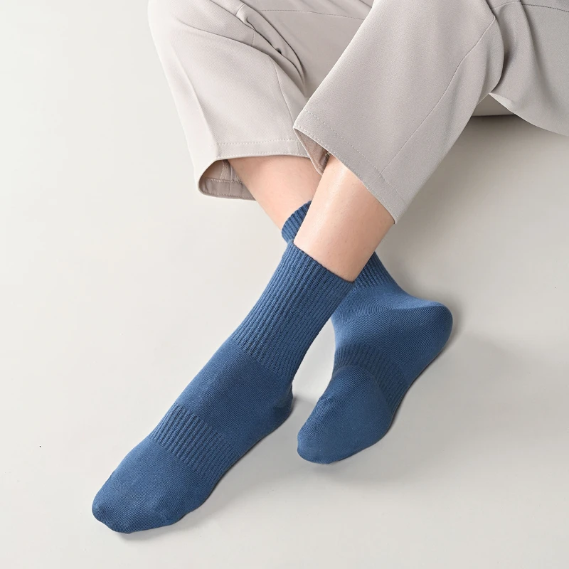 7A Antibacterial  Chaussettes mi-longues pour hommes, respirantes, polyvalentes, loisirs, affaires, gentleman, mode