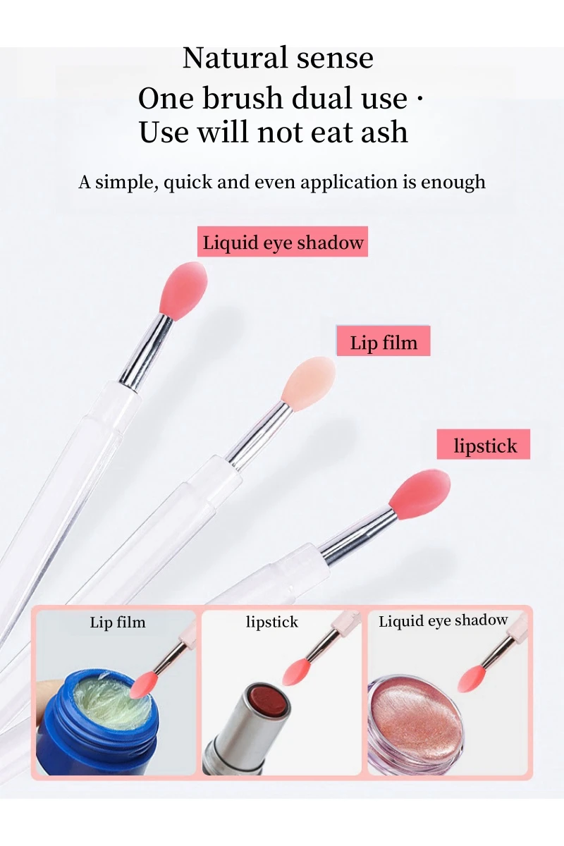 Silikon-Lippenpinsel mit Deckel, Mini, professionell, tragbar, Lippenmaskenpinsel, Lippenstift, Lidschattenpinsel, verschmierter Lippenstiftpinsel – Detail 2