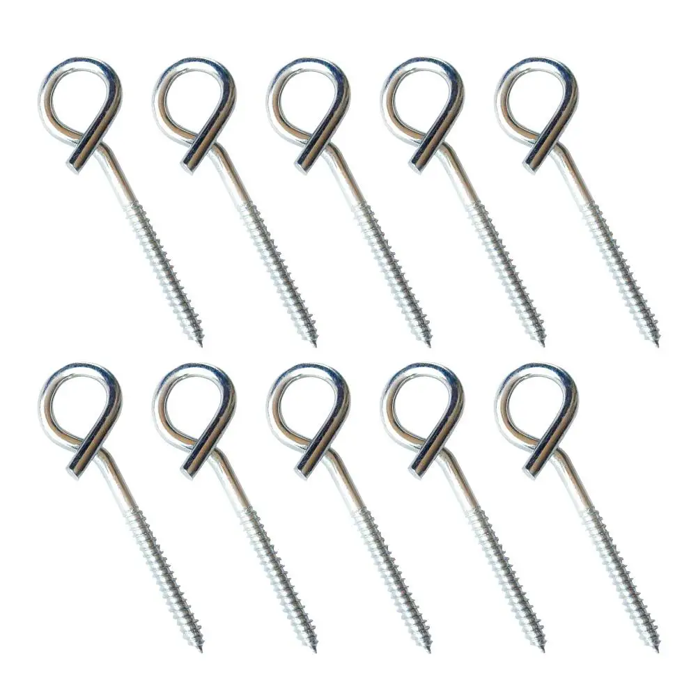 

10 Pcs Ring Hook Heavy Duty Hooks Socket Screw Storage Ceiling Stainless Steel Threaded Safety Screw-In
