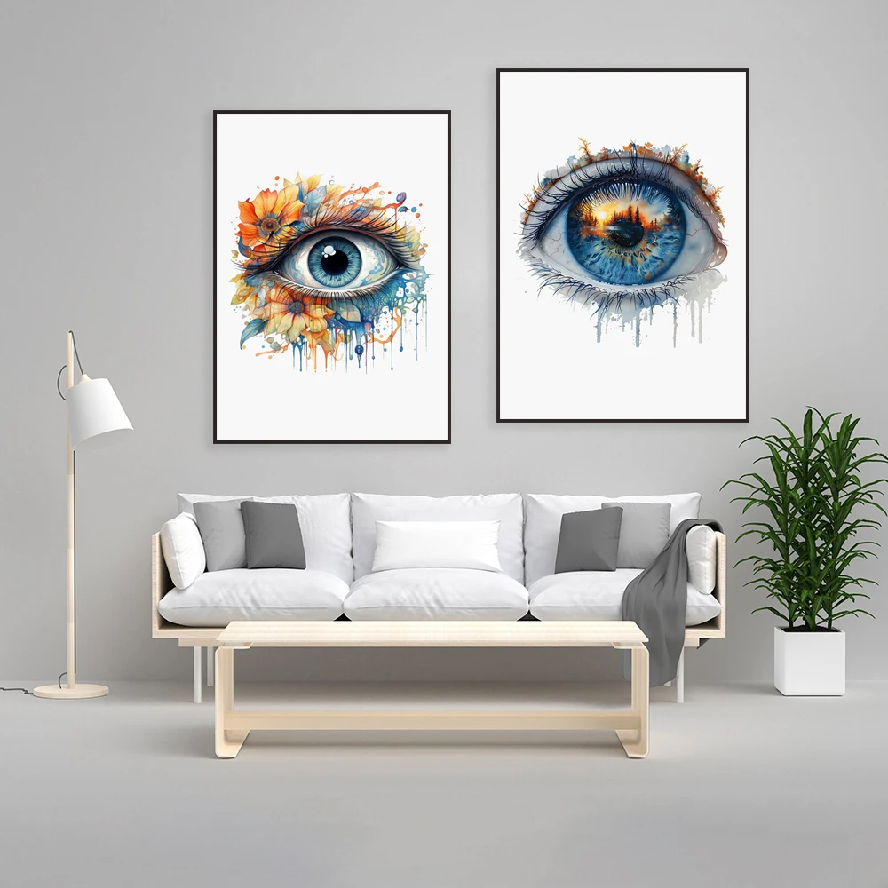 Optometrist Ophthalmology Watercolor Art Eye Anatomy Illustration Ophthalmologist Poster for Office Decoration