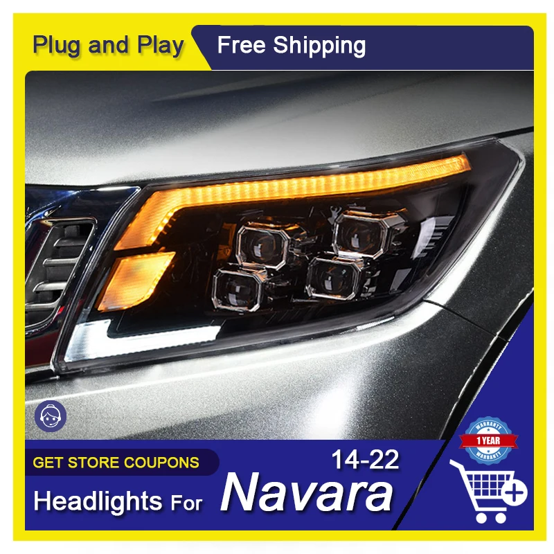 RHD customized fee for Navara Headlights 2014-2021 NP300 Frontier LED Headlight