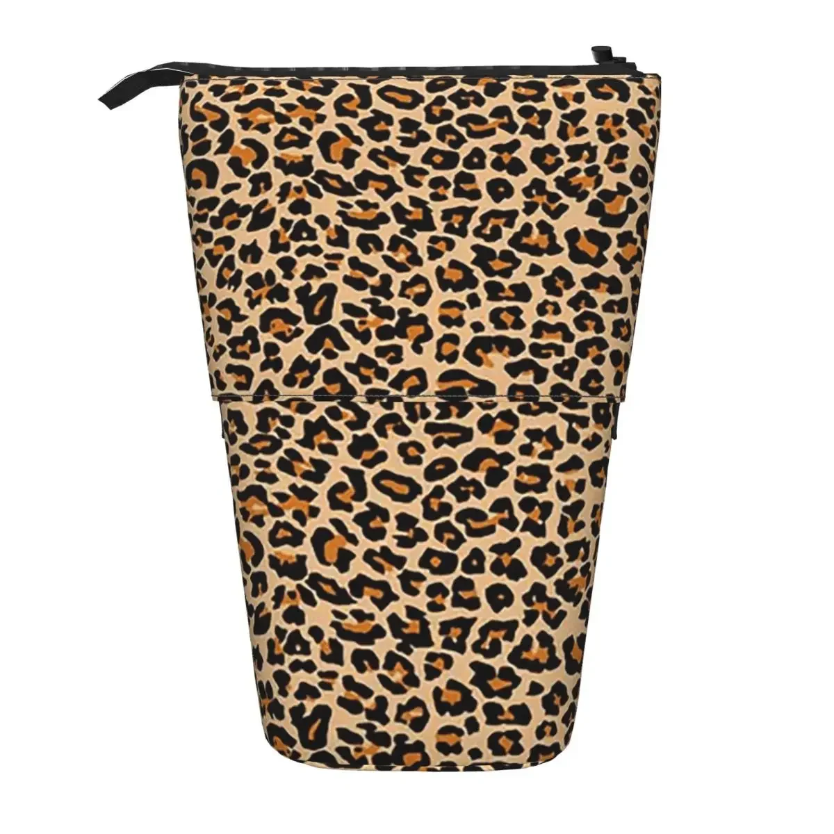 Leopard Spotty Print Face Mask Reversible Pencil Case for Kids Gifts Pen Box Pencil Bag Stationery Supplies Pen Holder Bag