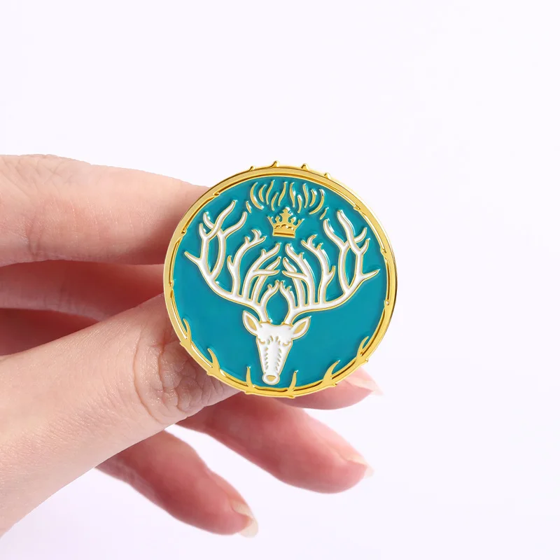 Throne Enamel Pin Terrasen Stag Badge Aelin Galathynius "You Do Not Yield" Quote Brooch Bookish Jewelry Gift for Readers view 2