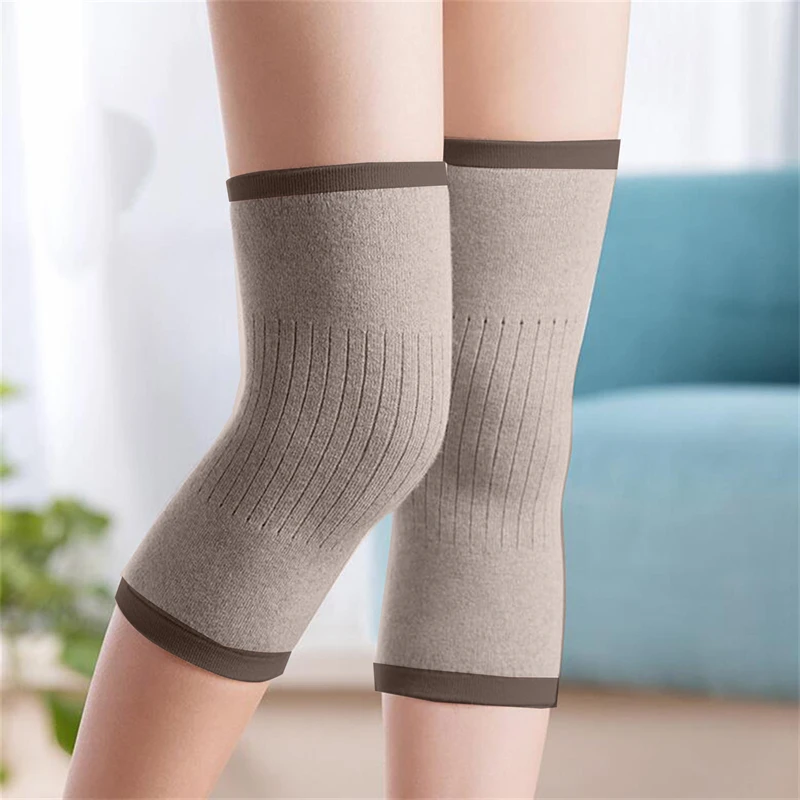 Calentador de rodilla de Cachemira para hombre y mujer, rodilleras térmicas cálidas de lana para invierno, soporte para ciclismo, esquí, correr, manga de compresión de rodilla, nuevo