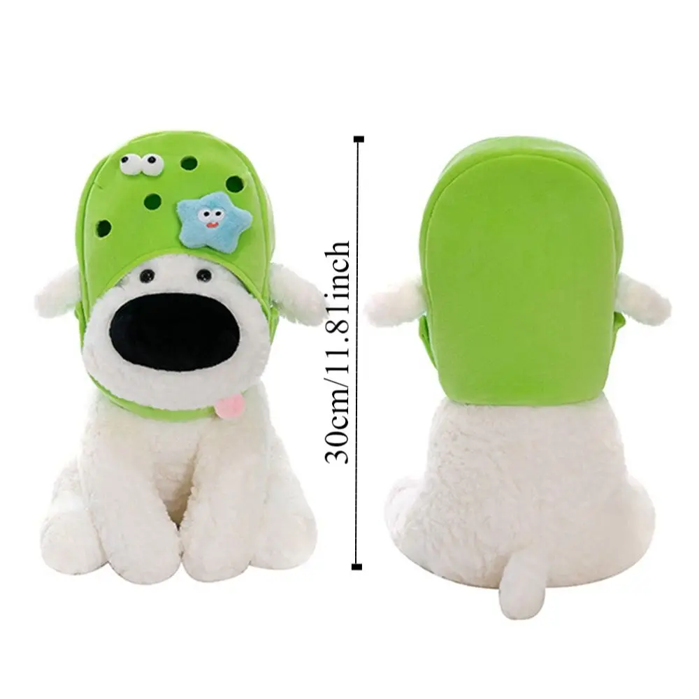 Boneka Mewah Anjing Hidung Besar Kartun Topi Sandal Dapat Dilepas Lucu Mainan Mewah Hewan Kartun Kreativitas 30Cm