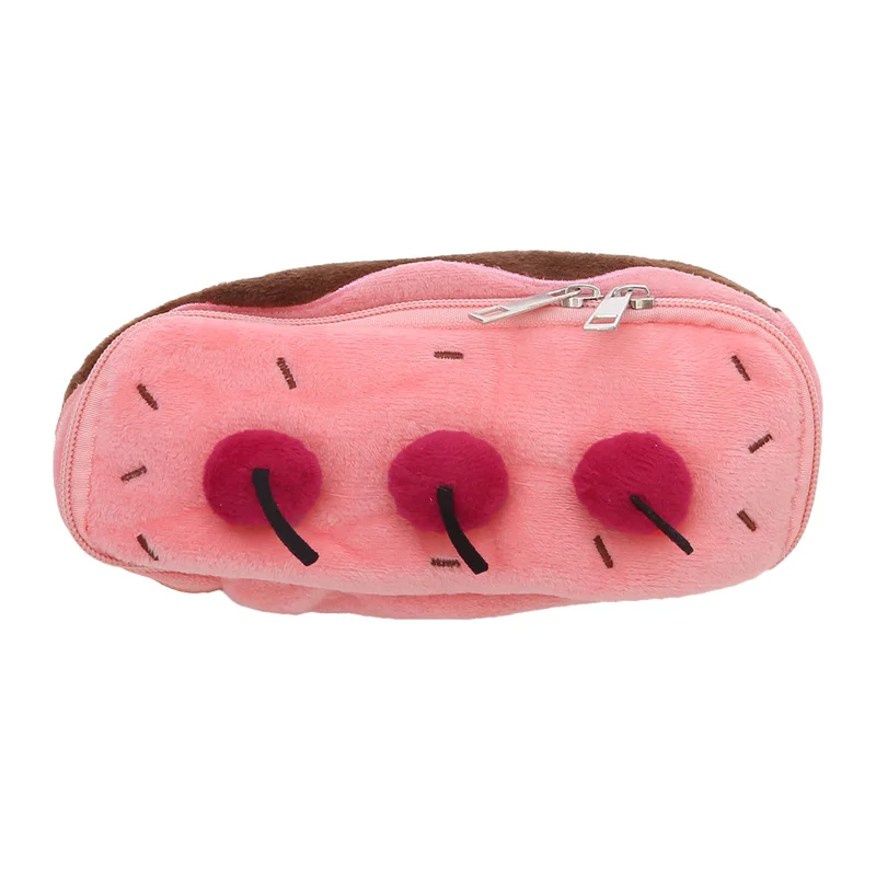 Lovely Sweet Plush Cherry Cake Pencil Case Pencil Pouch Large Capacity School Supplies Pen Bag And Stationery Box