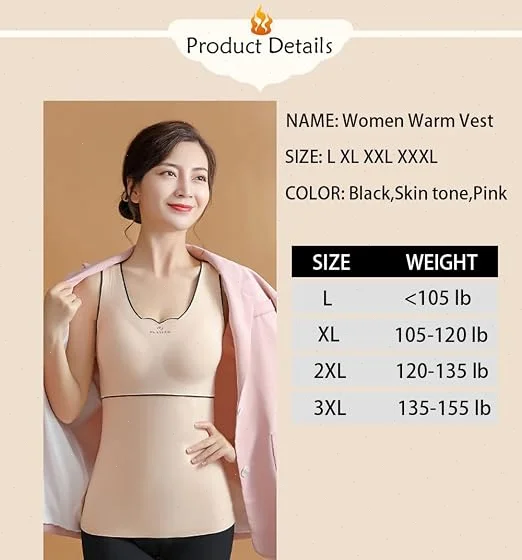 Winter Women’s Thermal Underwear Velvet Vest Solid Bottom with Chest Pad Camisole Slim Warm Sling Vest Female Thermal Underwear