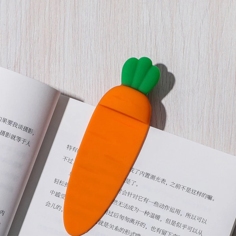 

1Pc Cute Kawaii Carrot Bookmark Cartoon 3D Stereo Book Marks for Kids DIY Decoration Gift School Supplies Office Stationery