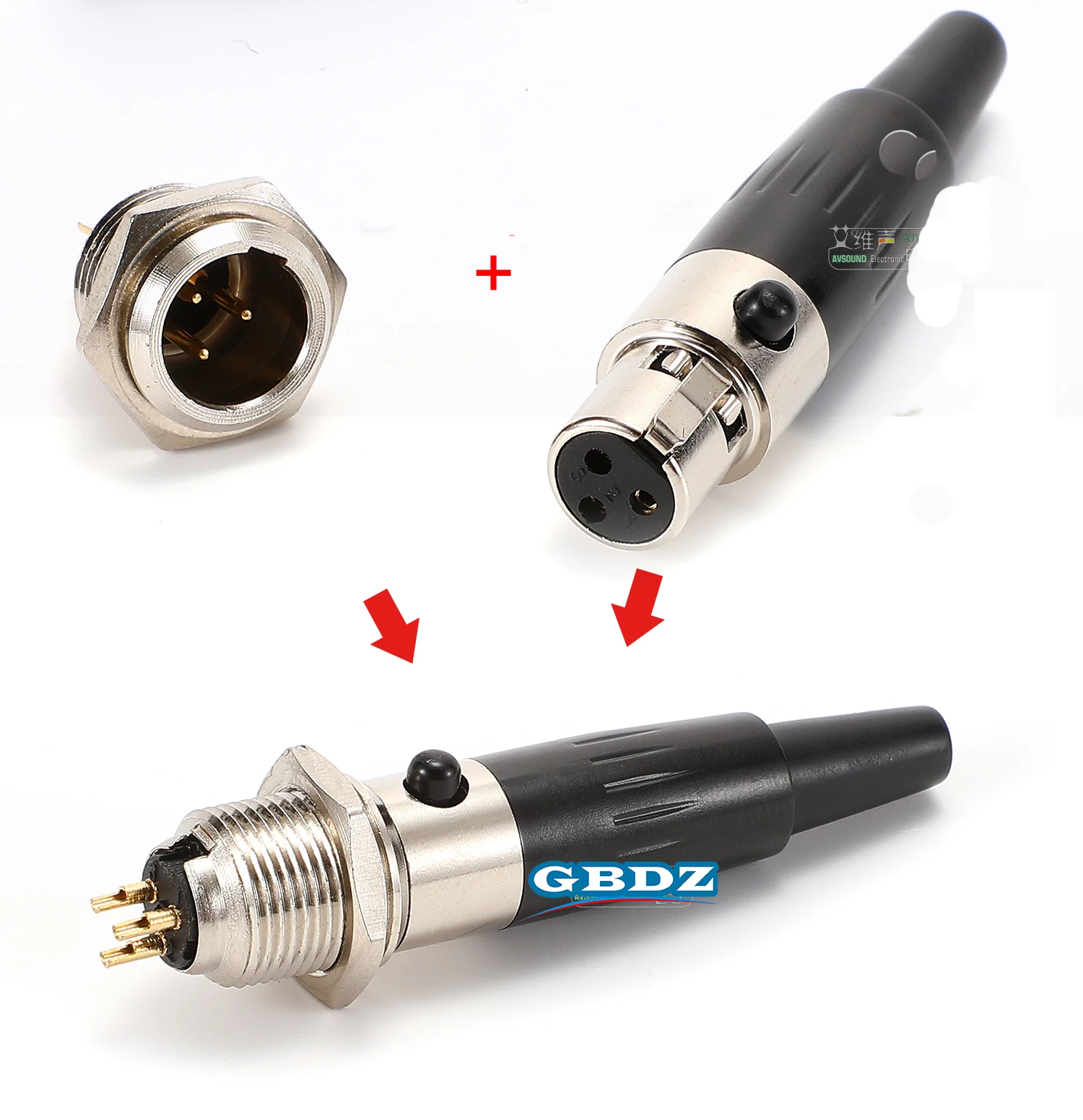 

Mini XLR 3/4 Pins Male Chassis Panel Socket Plug Small XLR Audio Microphone MIC Connector AM3F AM4F