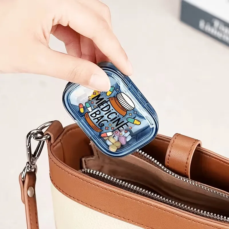 Mini Portable Pill Organizer with Daily Dividers - Dustproof Plastic Storage Box for Pocket Wallet Travel Work Essential