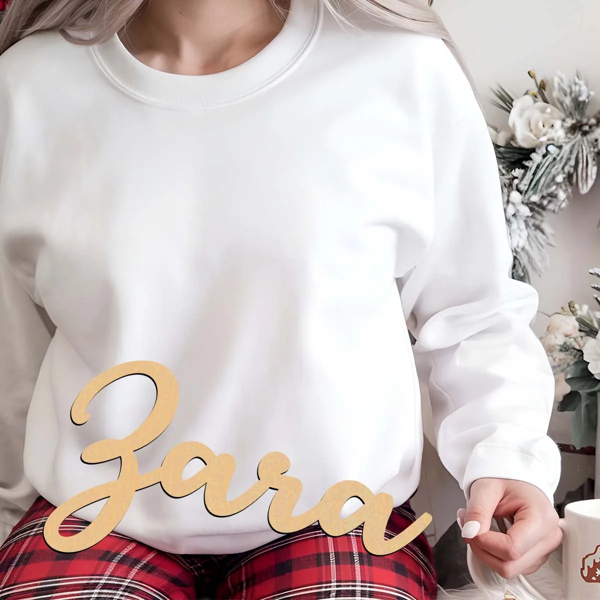 1pc home decor Eara example Customizable Text Wooden Plaque Laser-Cut Sign Wood Material Vertical Orientation Door Hanging Decor