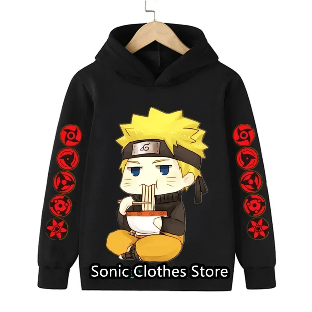 2024 New Naruto Hoodie For Kids Clothes Boys Hoodies Autumn Kids Clothes Kakashi Japanese Anime Boys Sasuke Costume