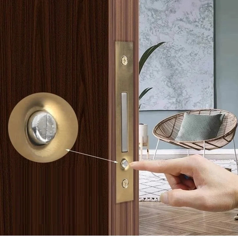 1Pc Zinc Pocket Door Edge Pull Pop Out With Button Press