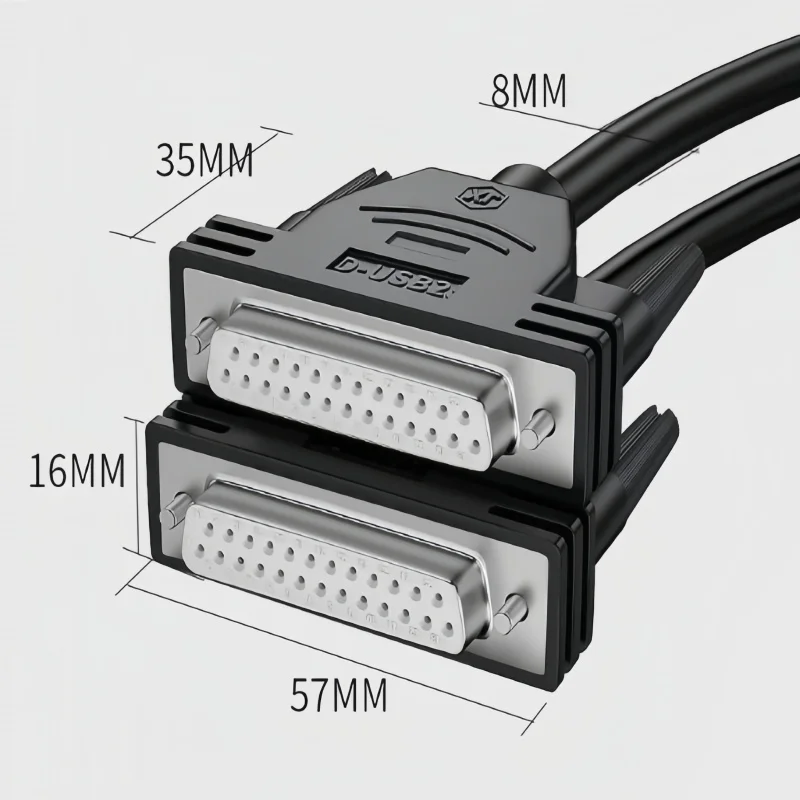 Industrial bold DB25 extension line male to female DB25 pin connection line 232 serial printer data line cable