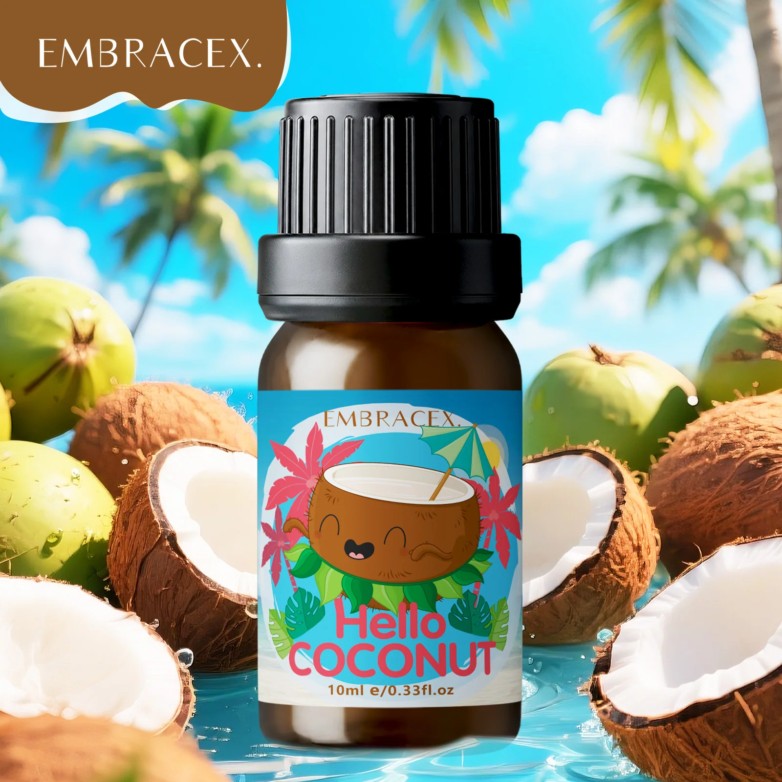 10ml Coconut Fragrance Oil Odor Eliminating Fragrance Oil Long Lasting Diffuser Oil Gift To Friends Cool Sweet Scent