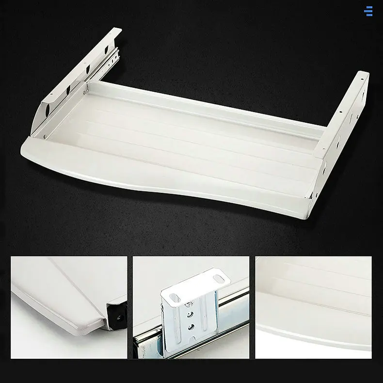 Under Desk Keyboard Tray Pull Out Holder Sliding Rails Computer Home Office Student Dormitory