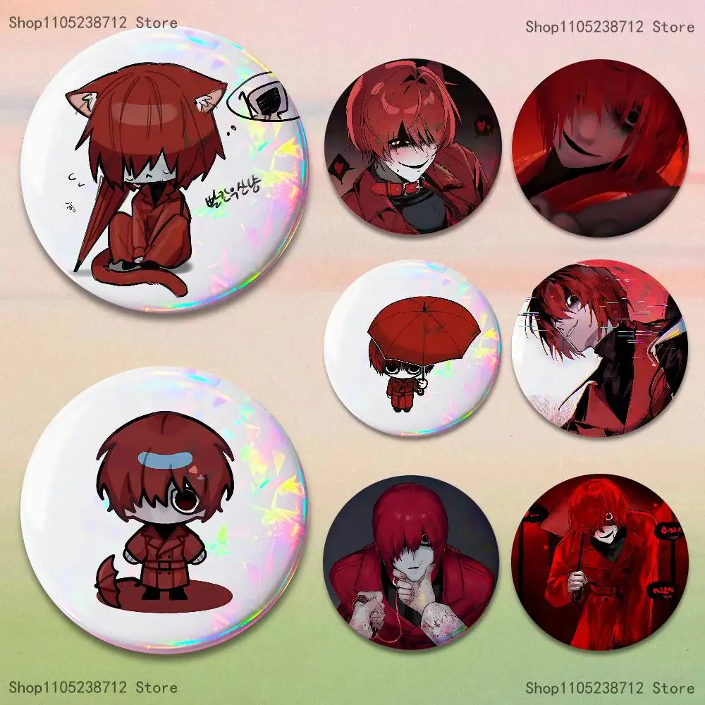 

H-Homicipher Mr.ScarletellaS Anime Button Pin Bright Printed Icon Gift For Friends Badge Collar Brooch Lapel Pin Metal